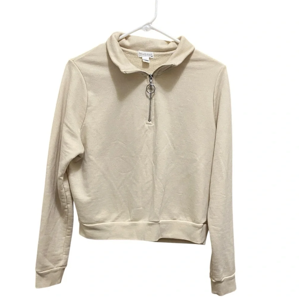 Pale Beige Quarter-Zip Sweater - Picture 3 of 7